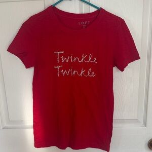 LOFT Scarlet Tee with Silver Script